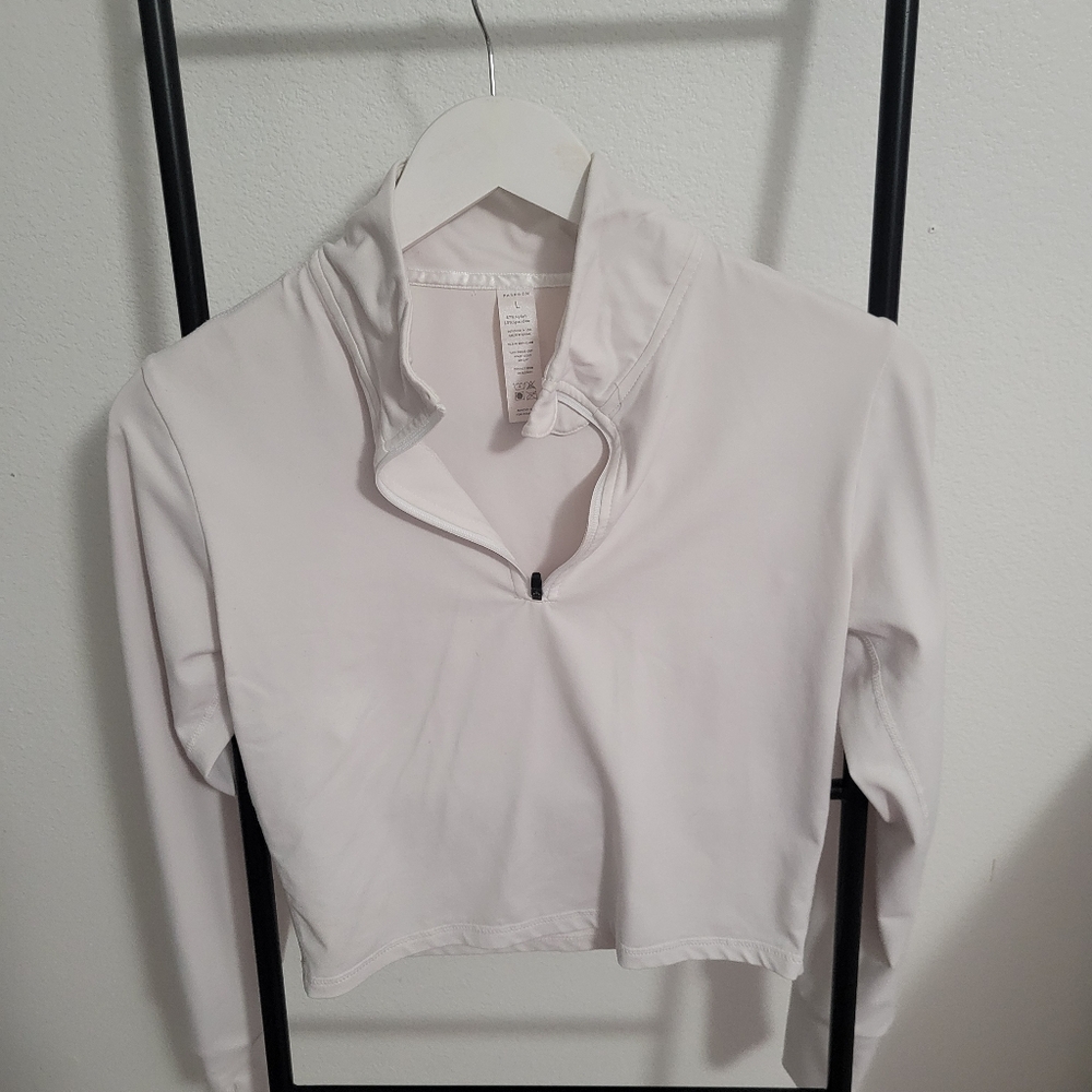 White Quarter-Zip Pullover